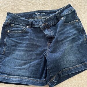 Maurices Blue Jean Shorts with Cuffed Hem and Distressed Look